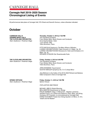 2019-2020 Season Chonology of Events press release