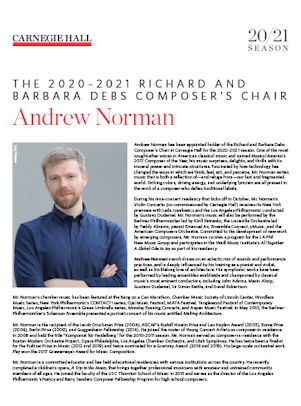 Debs Composer’s Chair: Andrew Norman press release