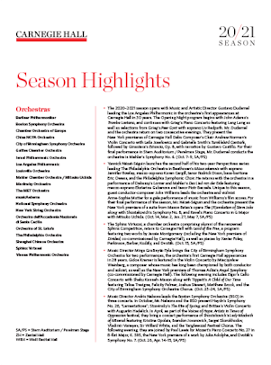 Season Highlights by Genre press release
