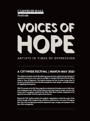 Voices of Hope: Artists in Times of Oppression press release