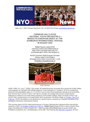 NYO2 Edinburgh Residency Release 2025