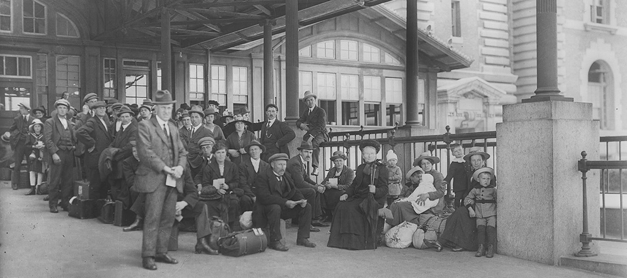 Awaiting examination, Ellis Island.