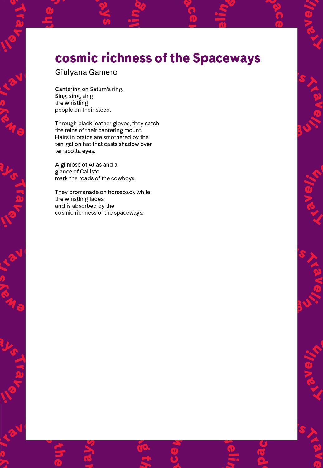 "cosmic richness of the Spaceways" lyrics