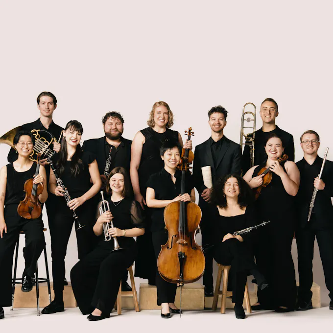 The musicians of Ensemble Connect 2025–2027 pose with their instruments