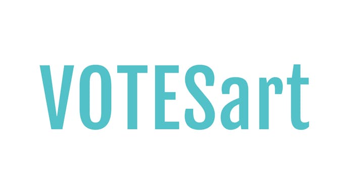 The VOTESart logo in light blue