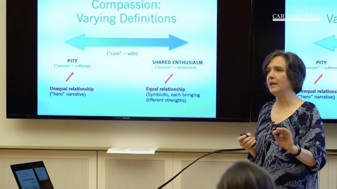 A presenter shares a slide presentation