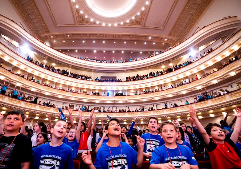 Children enjoy a Link Up concert in Carnegie Hall