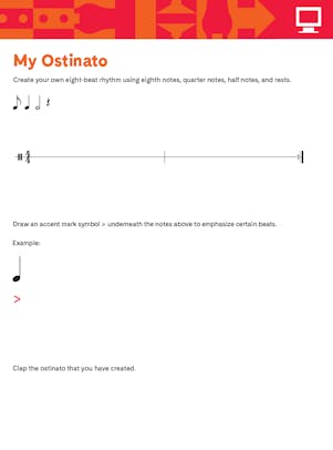 "My Ostinato" chart with music notation