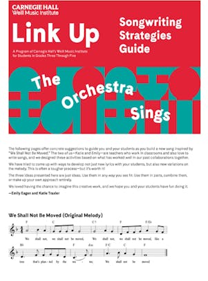 "Link Up The Orchestra Sings Songwriting Strategies Guide"