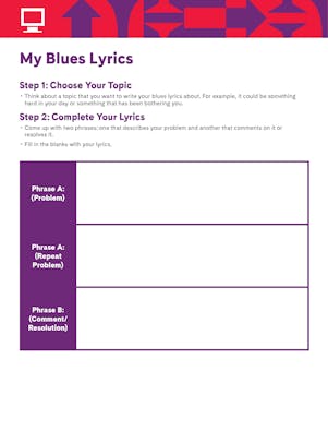 "My Blues Lyrics" student activity chart