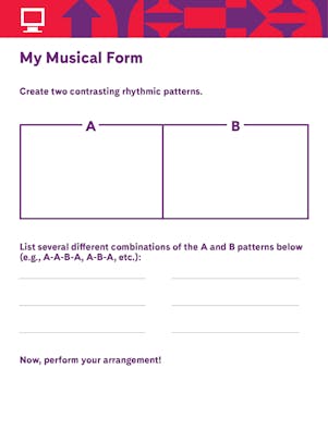 "My Musical Form" student activity chart