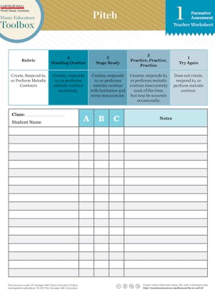 "Pitch" student worksheet