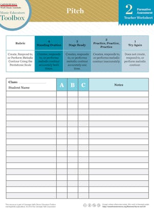 "Pitch" student worksheet