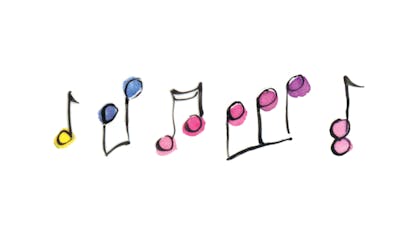 Colored music notes