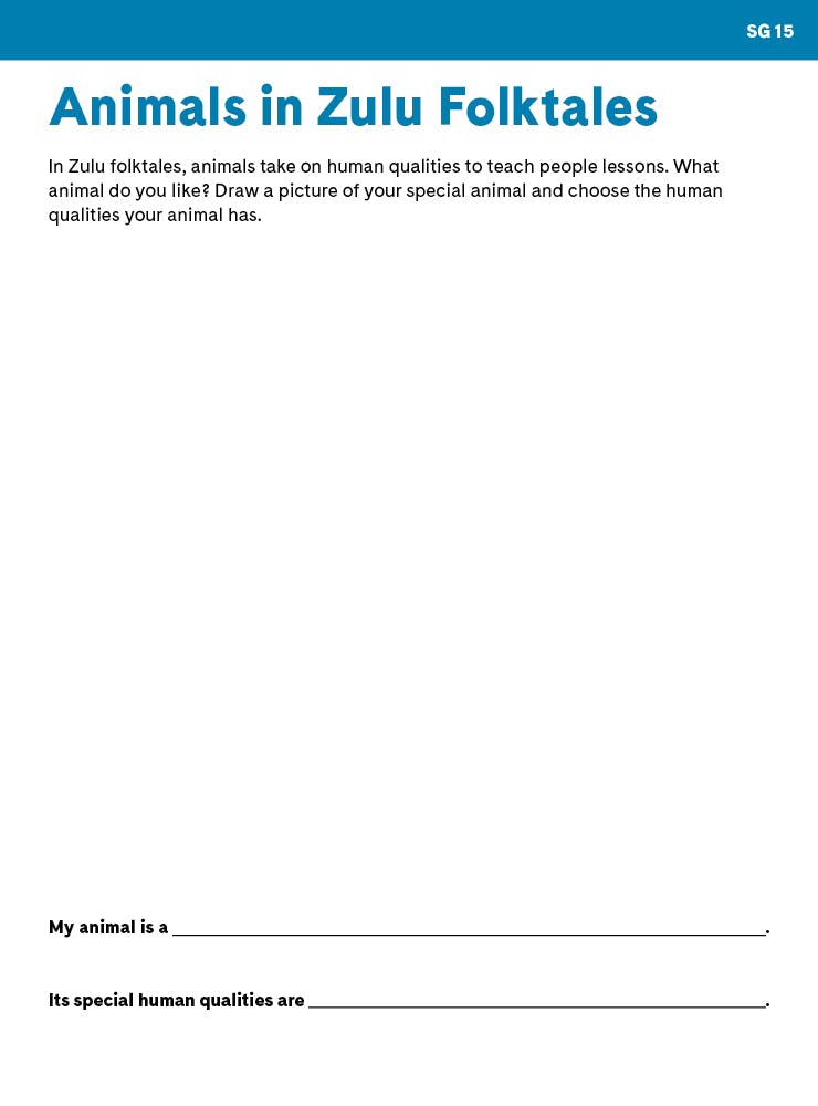 "Animals in Zulu Folktales" student activity