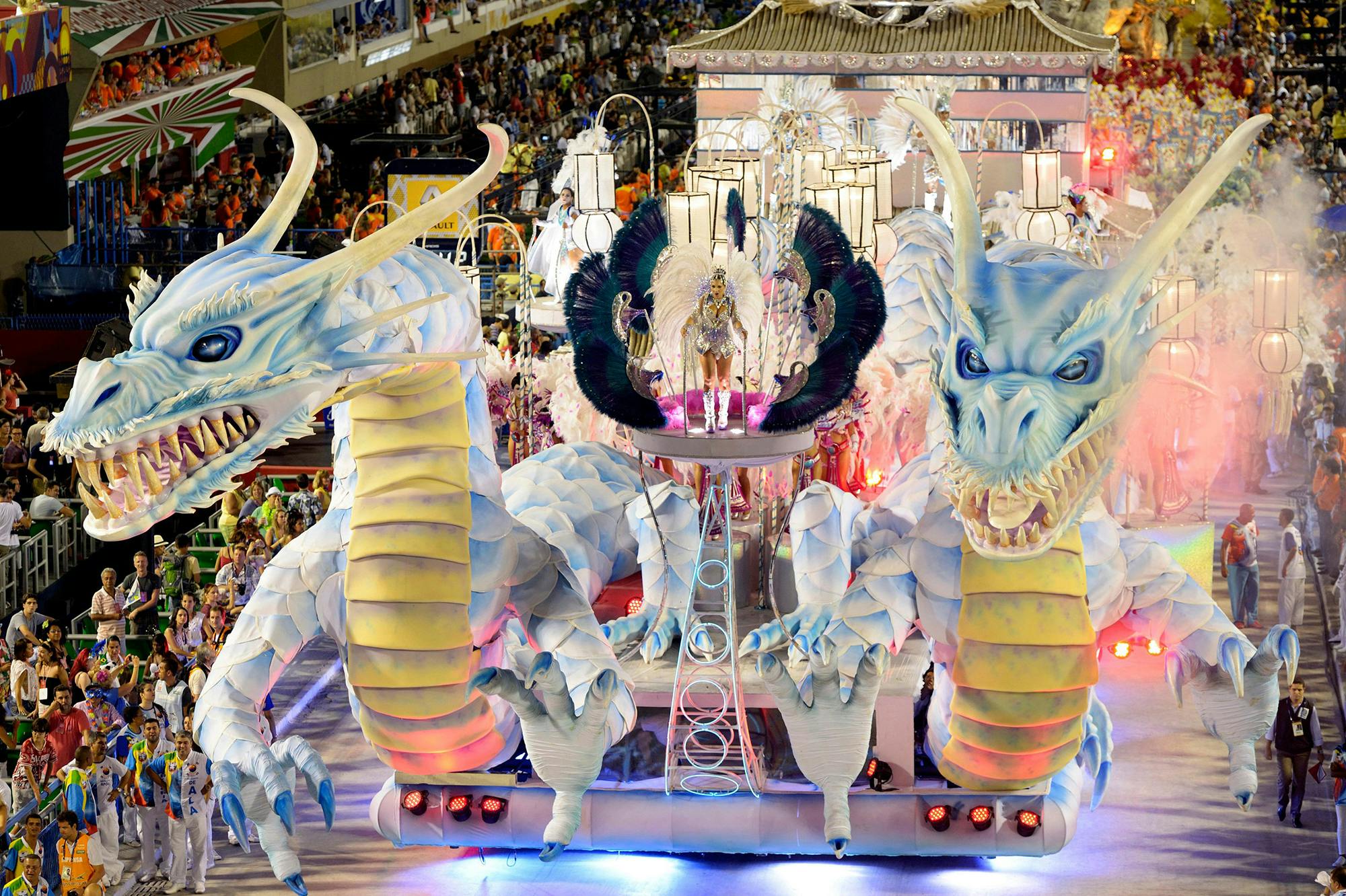 A dragon Carnival float
