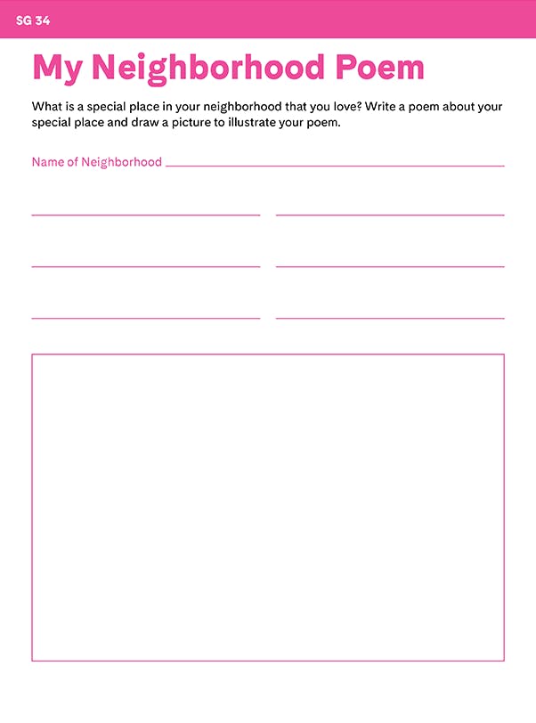 "My Neighborhood Poem" student worksheet