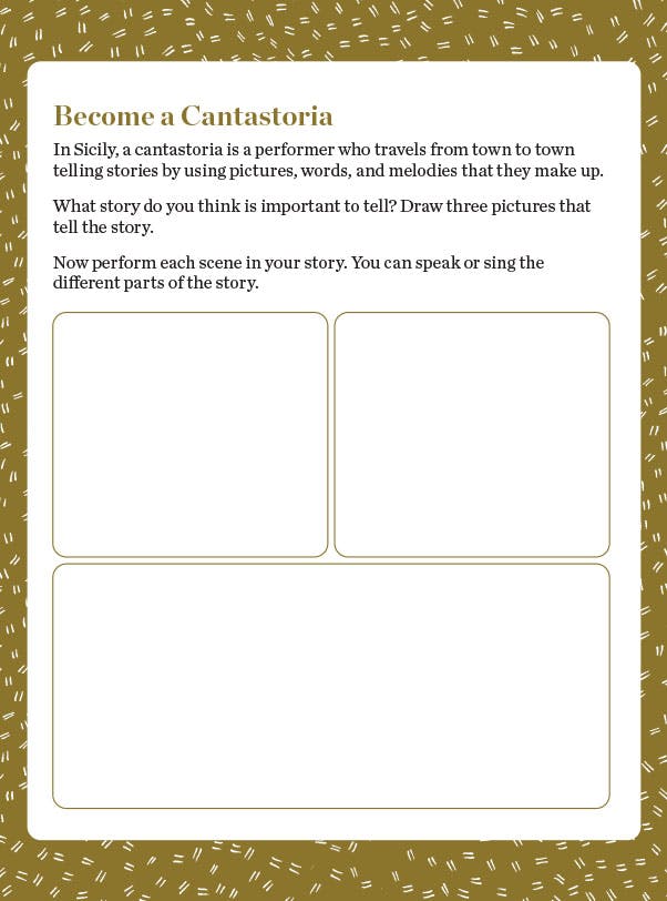 "Become a Cantastoria" student activity