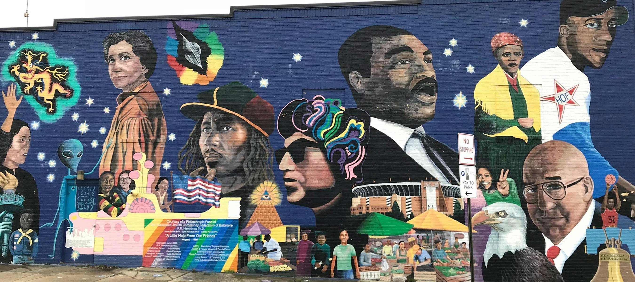 A mural depicting African American leaders