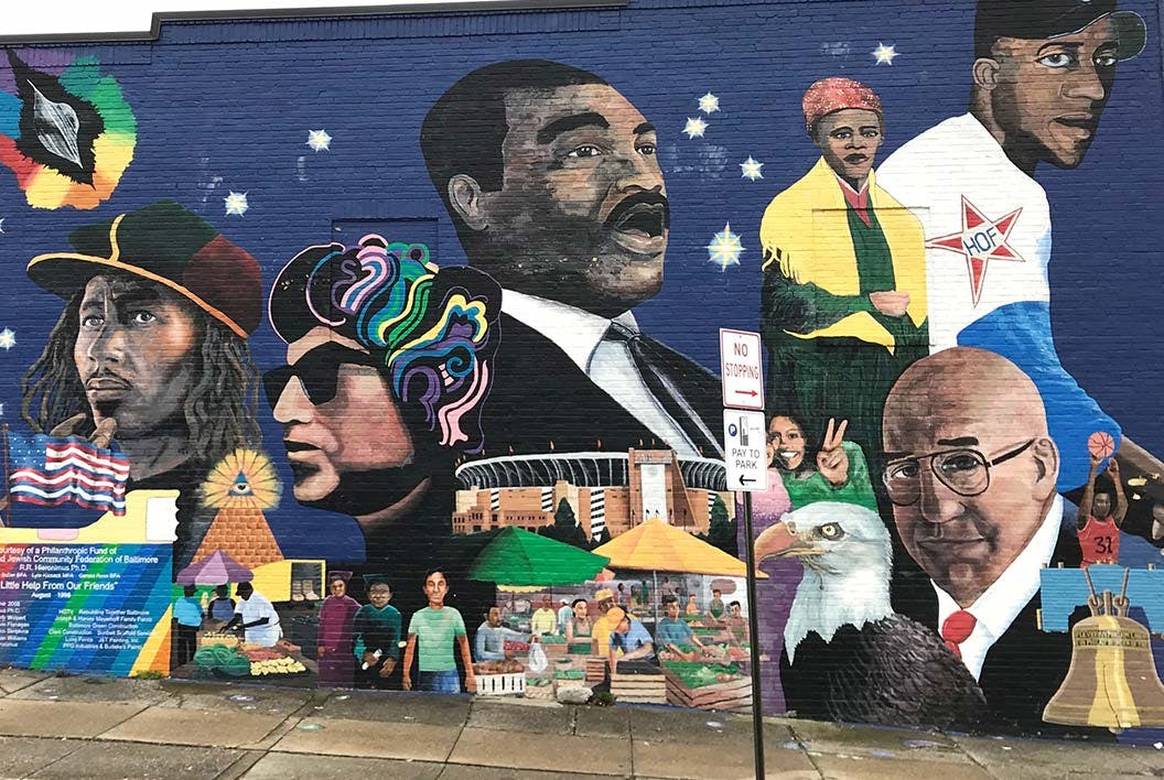 A mural depicting African American leaders