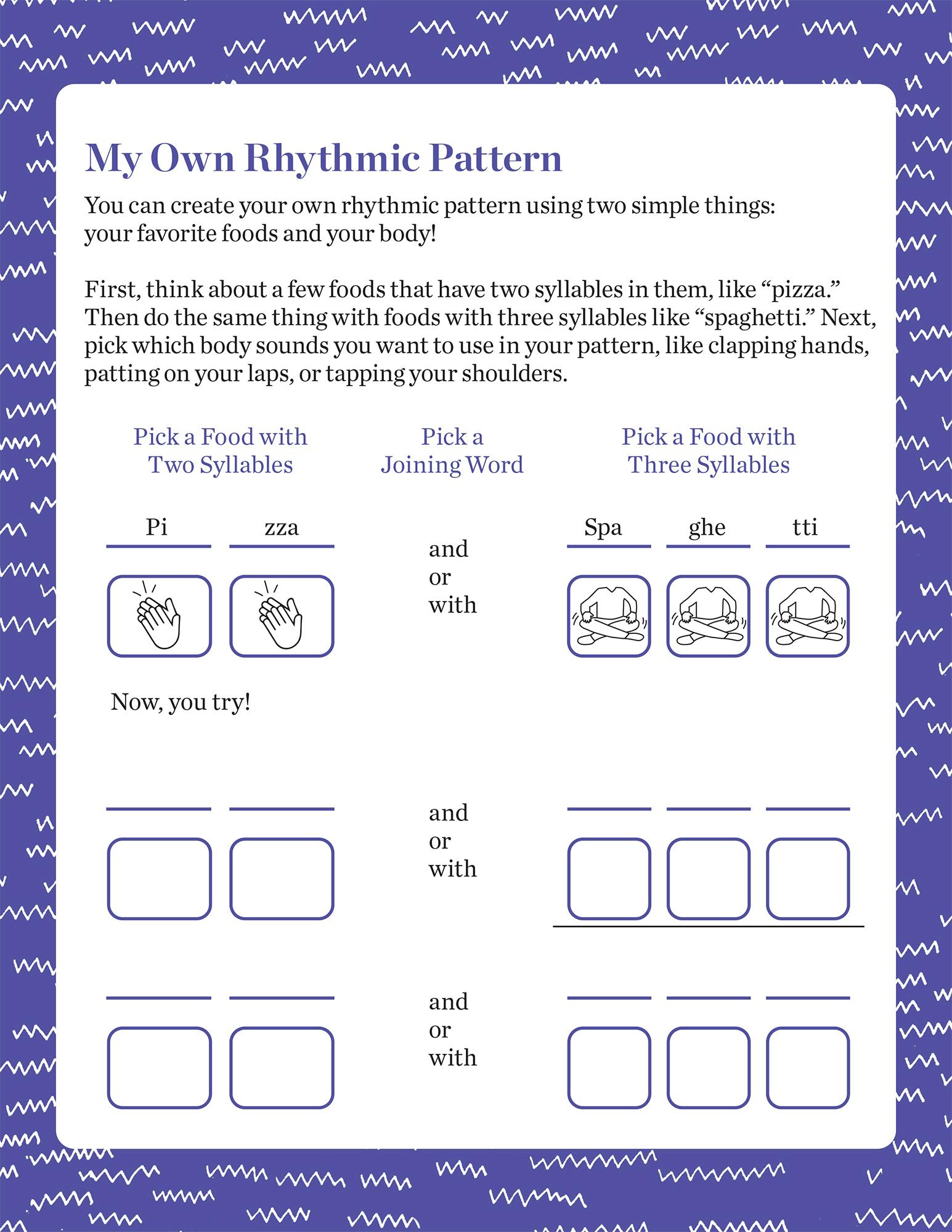 "My Own Rhythmic Pattern" student activity
