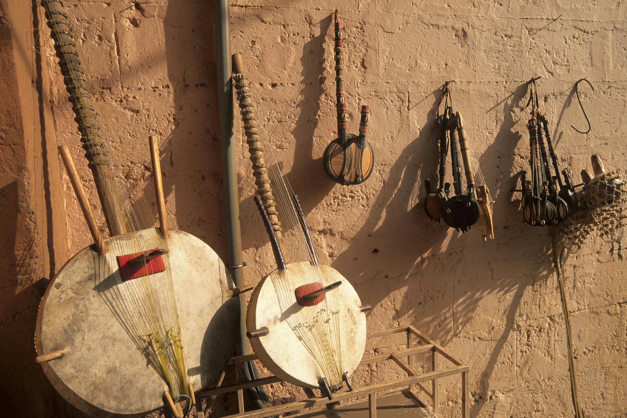 Mali Bamako market musical instruments