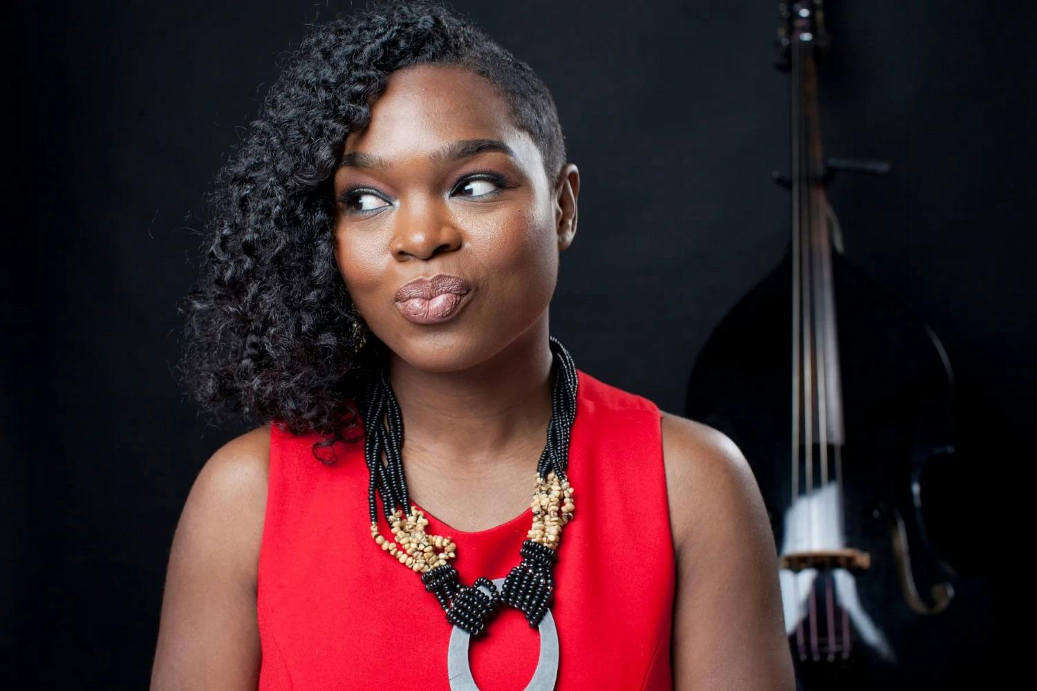 Mimi Jones, string bass in the background