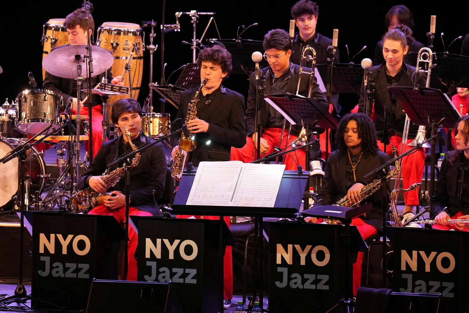 The NYO Jazz Band performs on stage