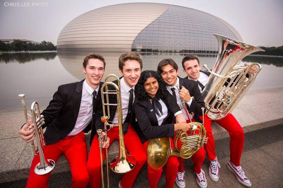 NYO-USA 2015 members outside the National Centre for the Performing Arts, Beijing