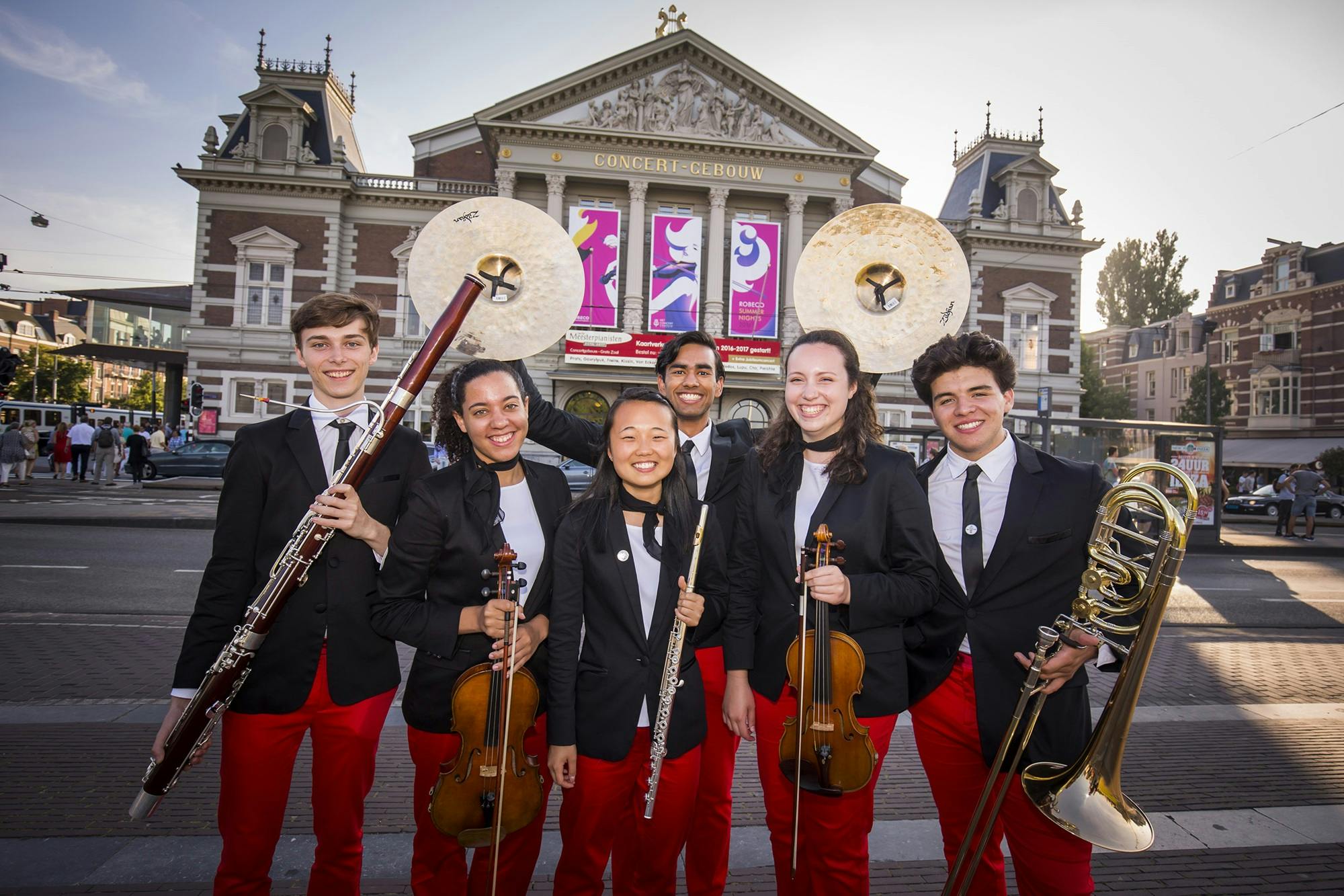 NYO-USA 2016 members outside concert hall Royal Concertgebouw