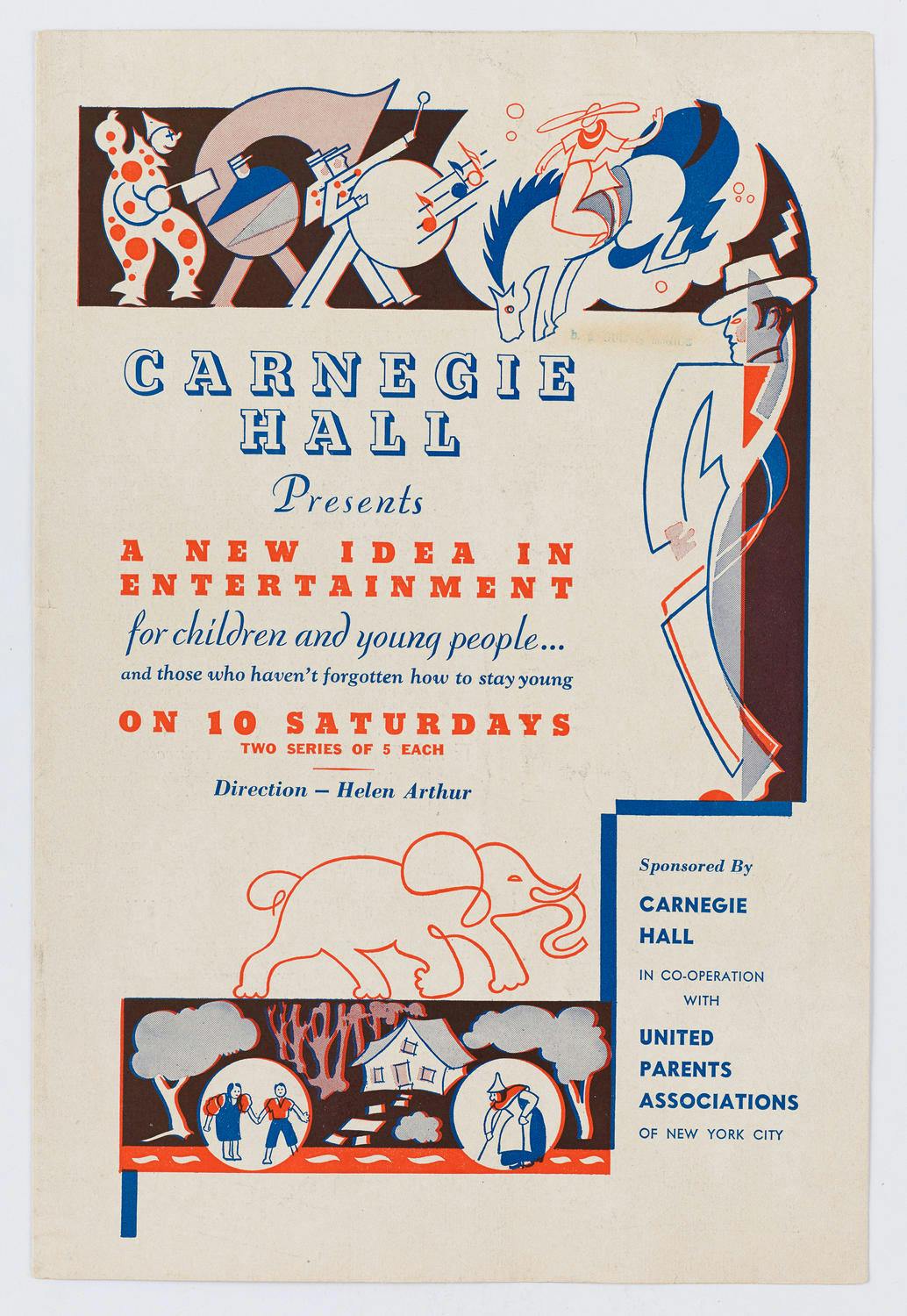 Program pages from the Carnegie Hall Circus performance