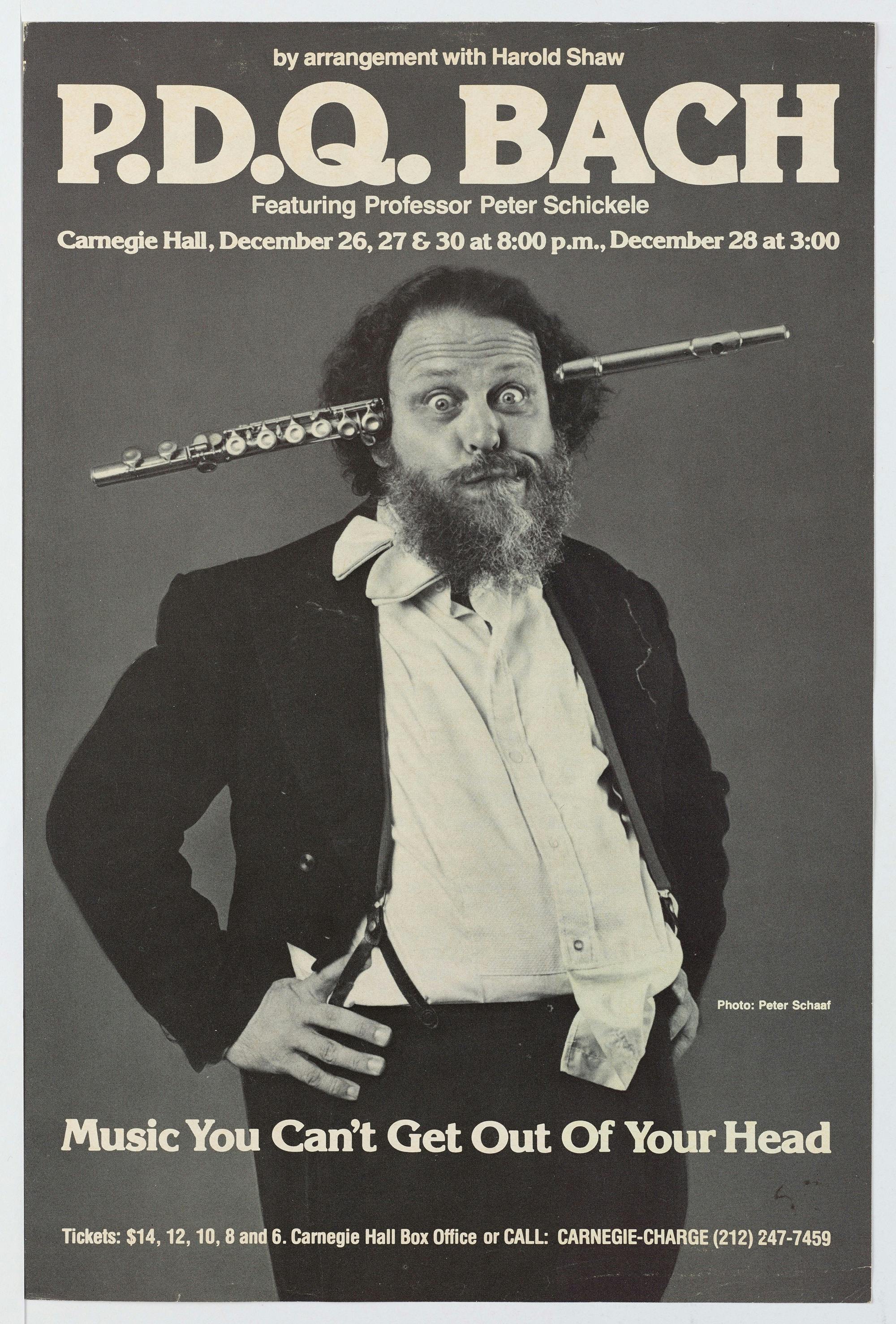Flyer for a December 1980 P. D. Q. Bach concert at Carnegie Hall