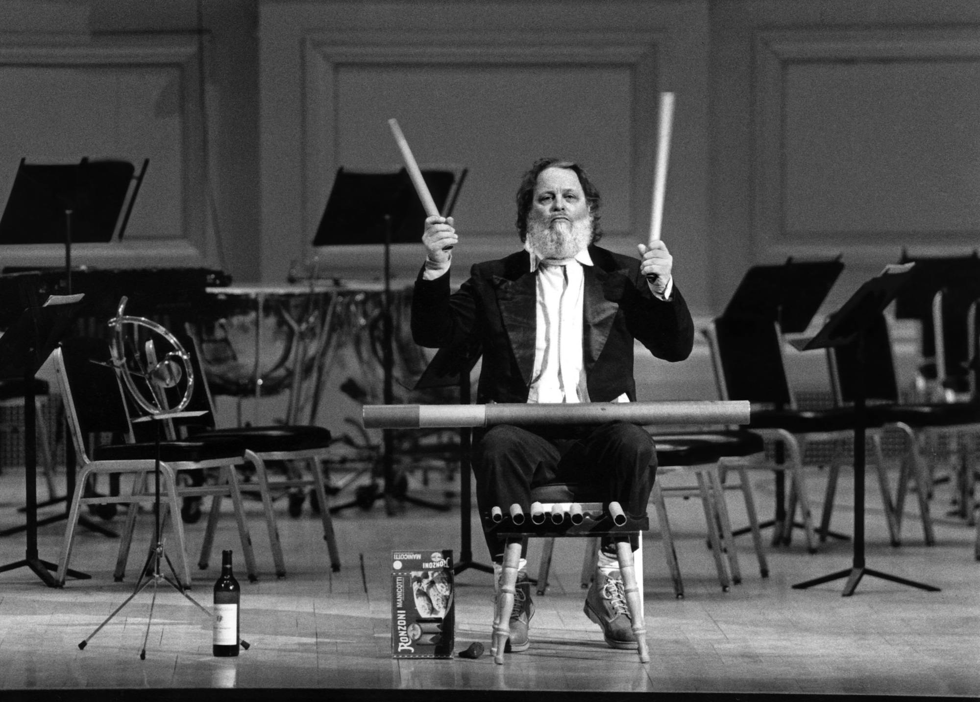 Peter Schickele performing as P. D. Q. Bach at Carnegie Hall