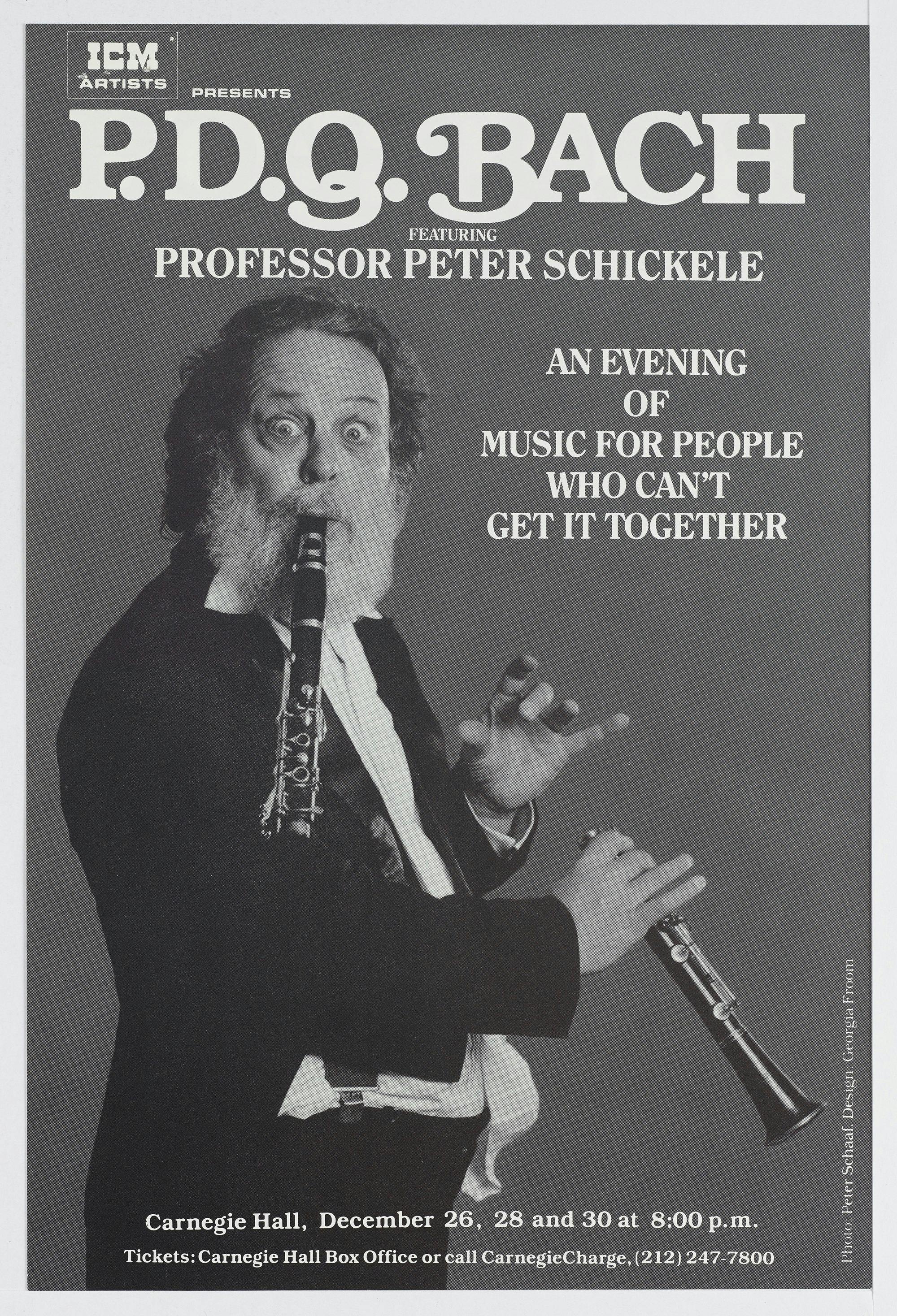 Flyer for a December 1991 P. D. Q. Bach concert at Carnegie Hall