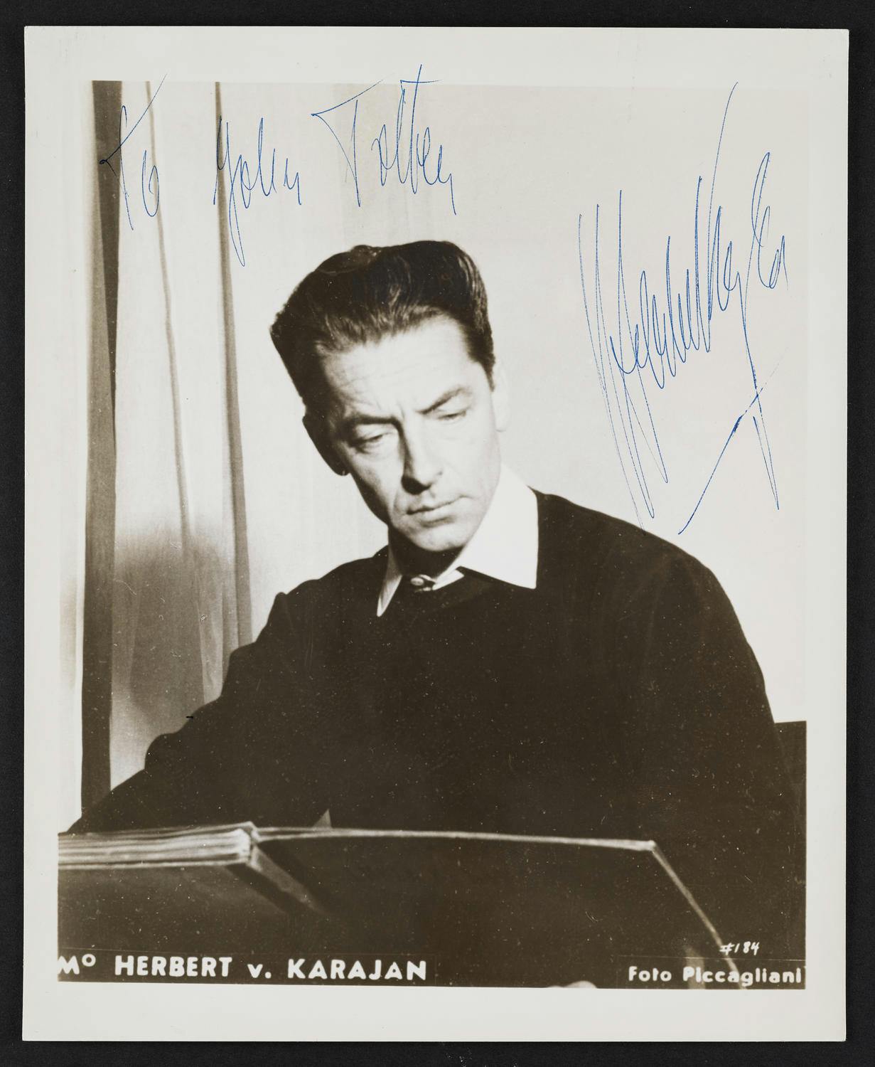 Inscribed photo of Herbert von Karajan