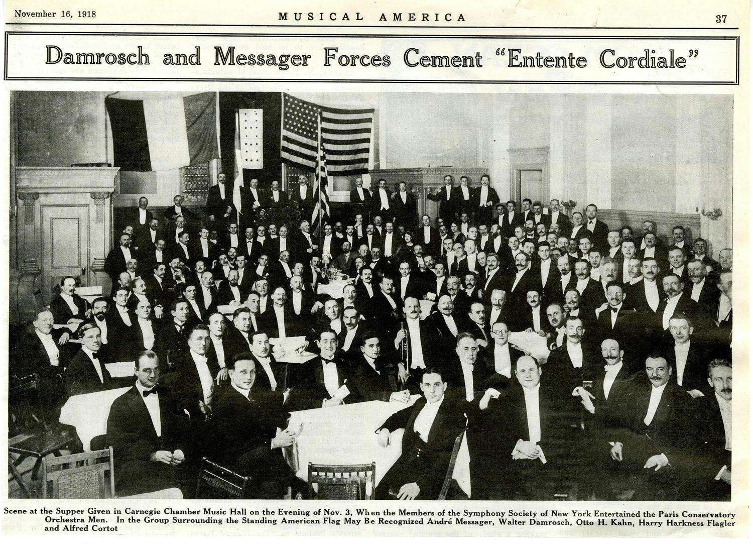 Black-and-white photo of the Carnegie Chamber Music Hall printed in Musical America, 1918