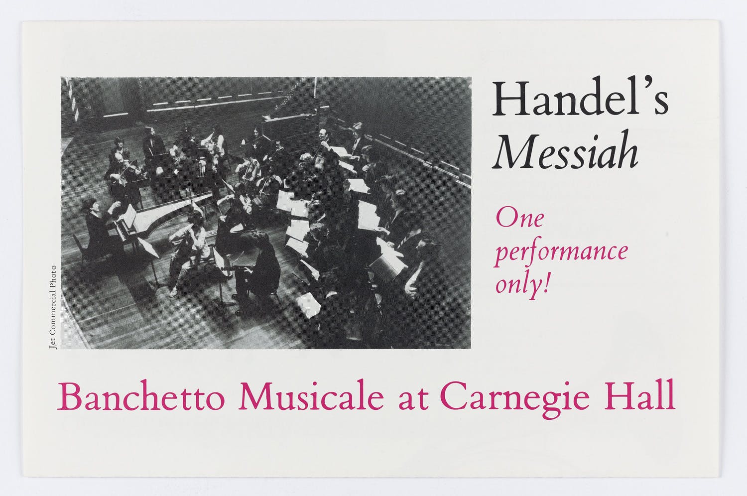 Flyer for Banchetto Musicale’s performance, 1984