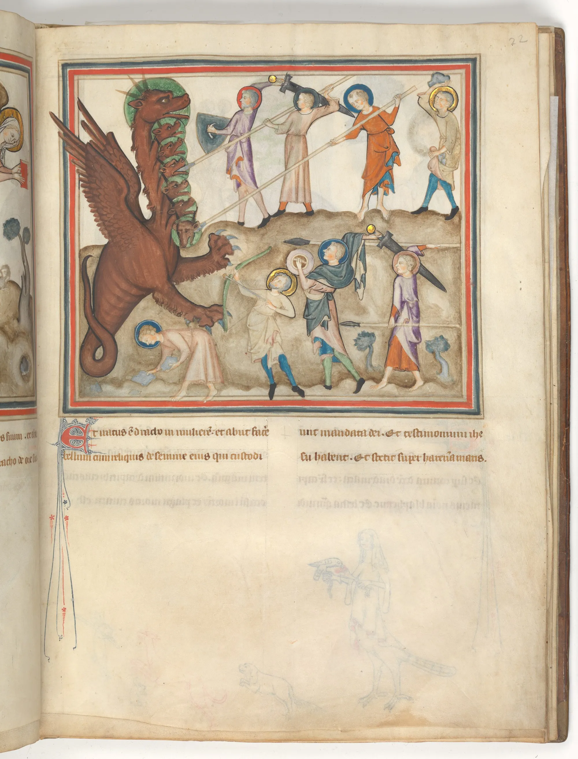 “The Dragon Wages War” from The Cloisters Apocalypse, ca. 1330