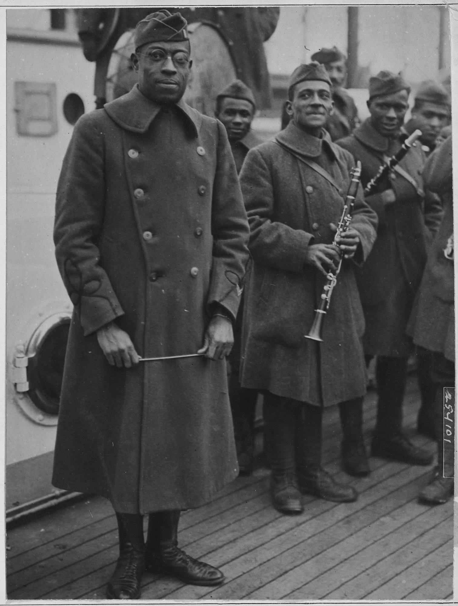 Photo of James Reese Europe and the 369th Infantry Regiment, ca. 1917