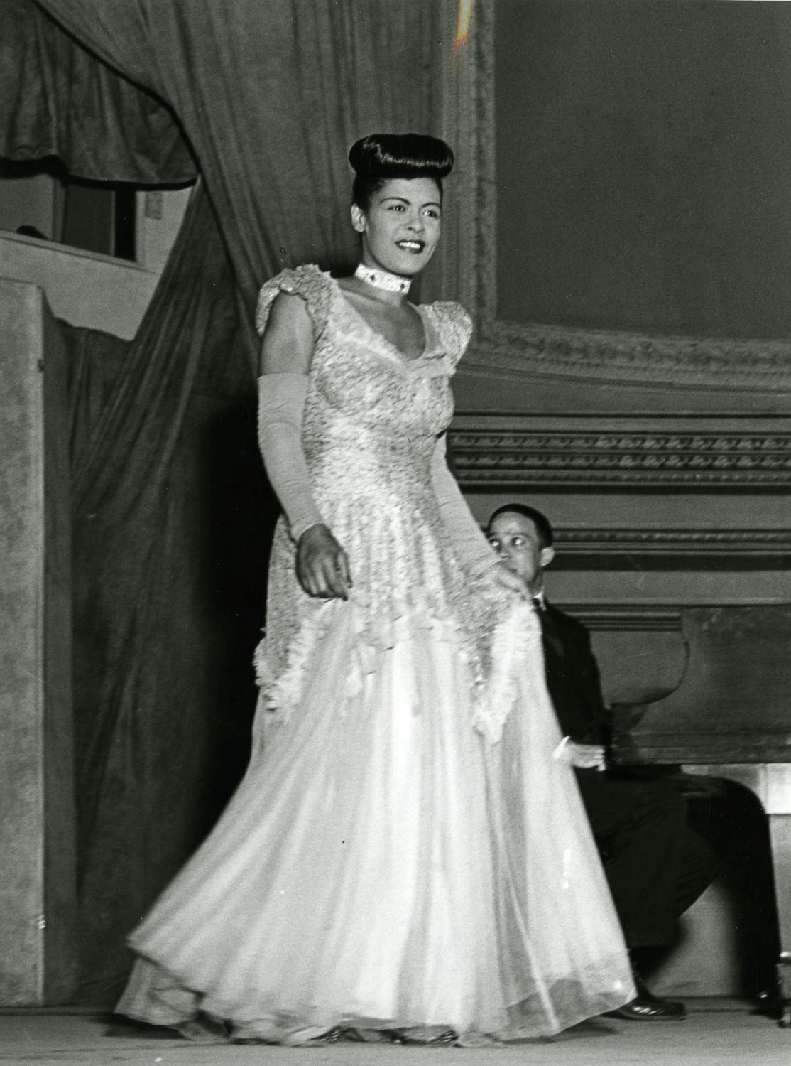 Photo of Billie Holiday at Carnegie Hall, 1948