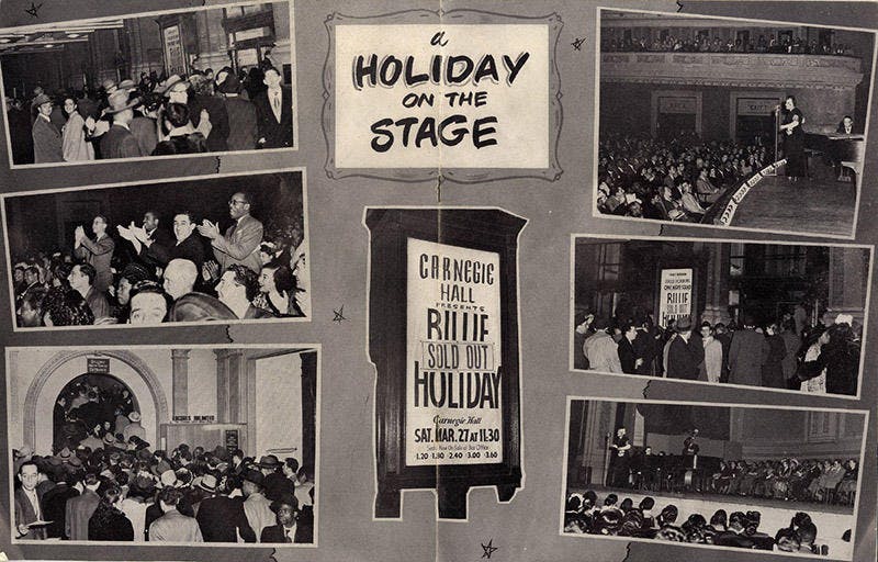 Photos of Billie Holiday’s Carnegie Hall performance, 1948