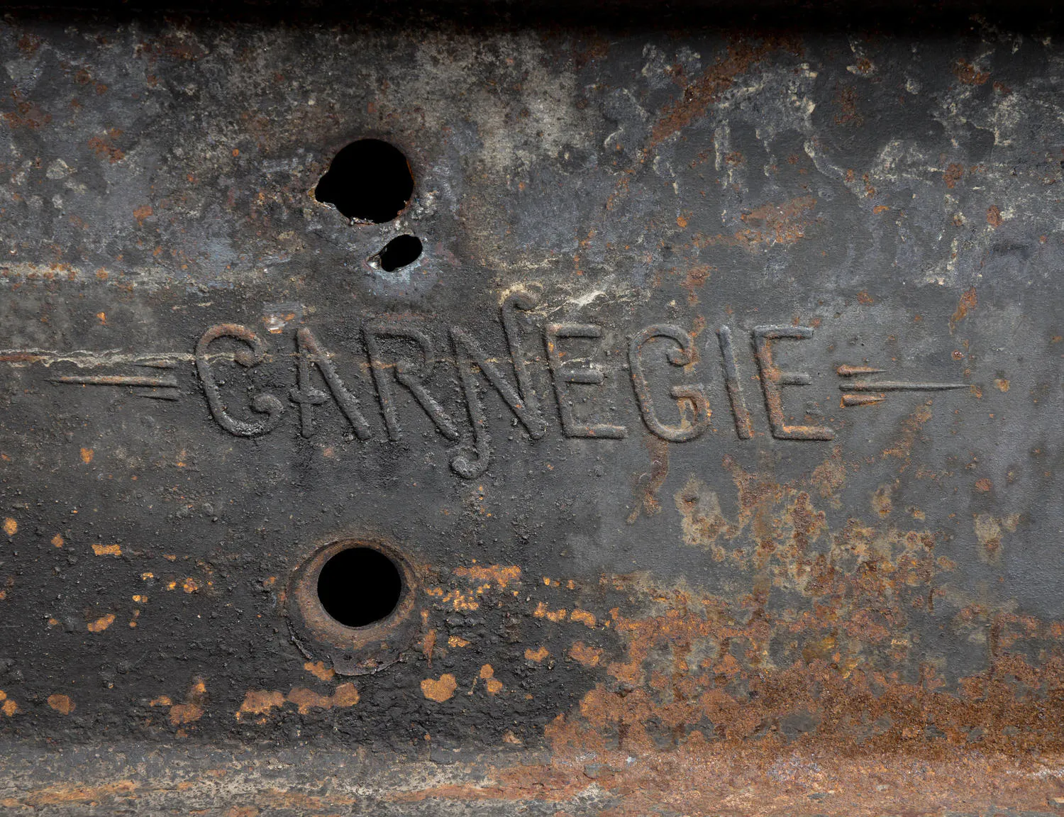Original steel beam embossed with “Carnegie”