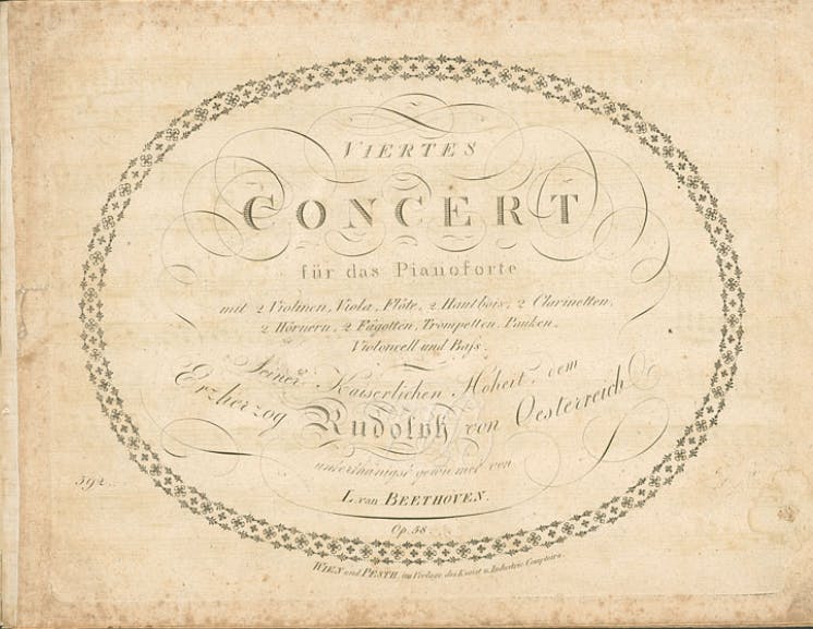 Title page of Beethoven’s Piano Concerto No. 4