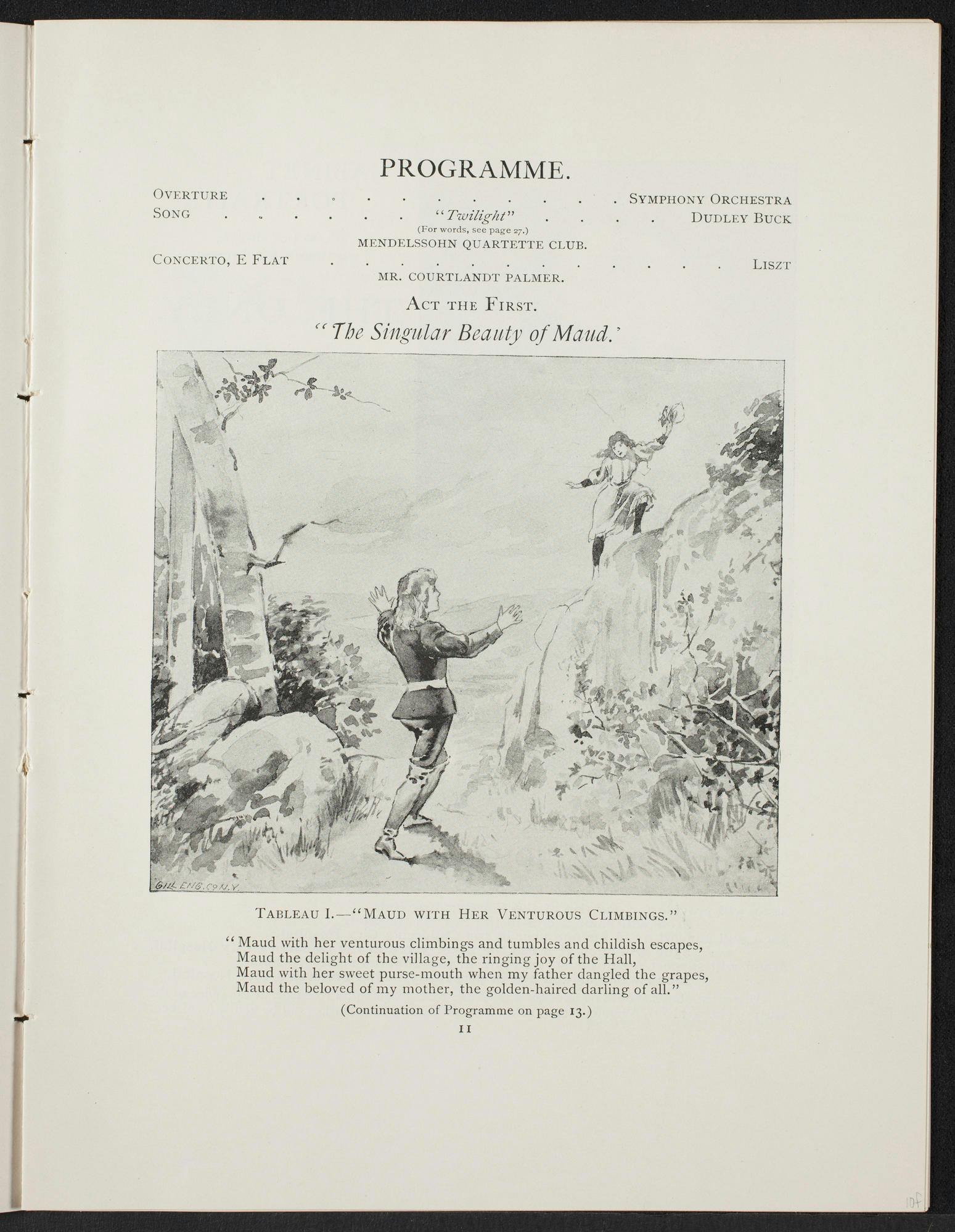 Program page for the Carnegie Hall premiere of Liszt’s Piano Concerto No. 1, 1892