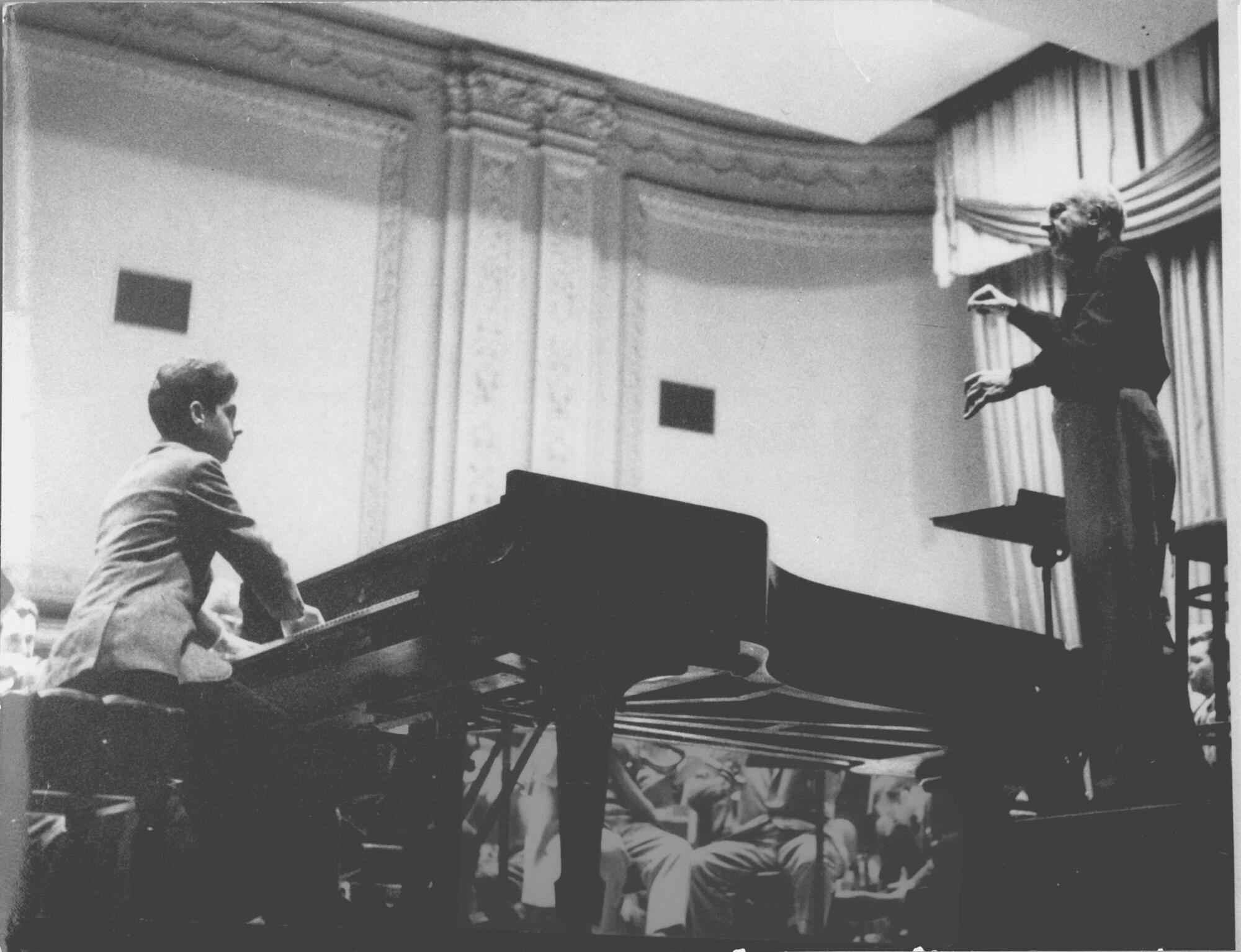 Daniel Barenboim, age 14, rehearsing for his Carnegie Hall debut with Leopold Stokowski, 1957