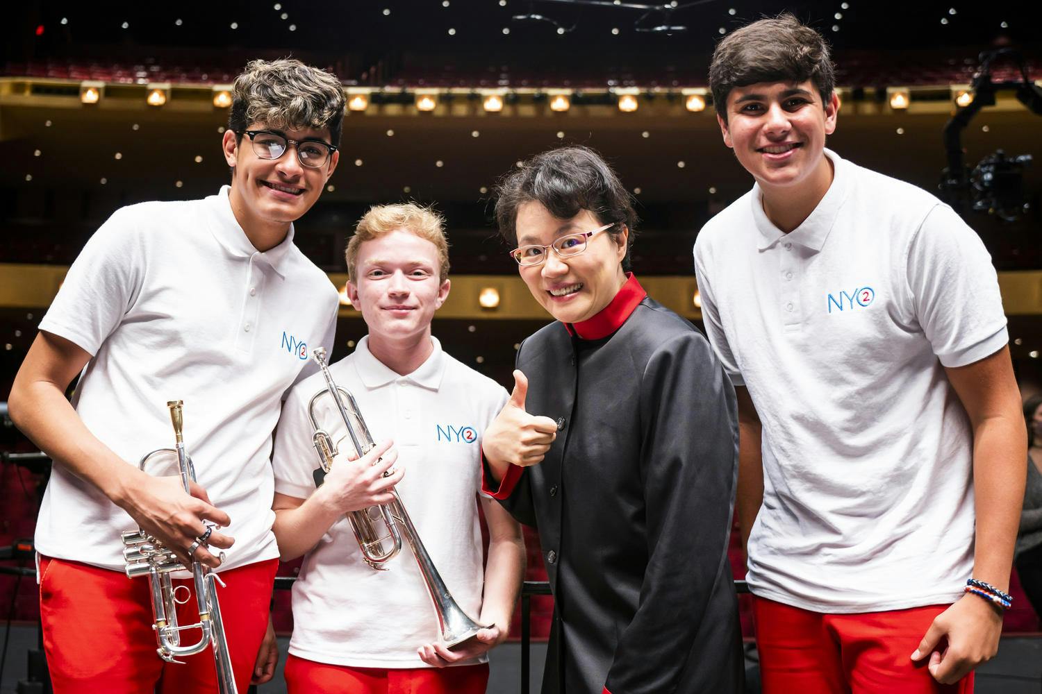 Michael Arizmendi, Jack Ramu, conductor Mei-Ann Chen, and Christopher LeDoux, 2021