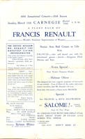 Flyers from Francis Renault’s performance at Carnegie Hall, 1953