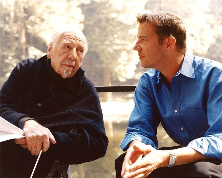 Photo from the only known meeting of Steven Reineke and Skitch Henderson, 2005