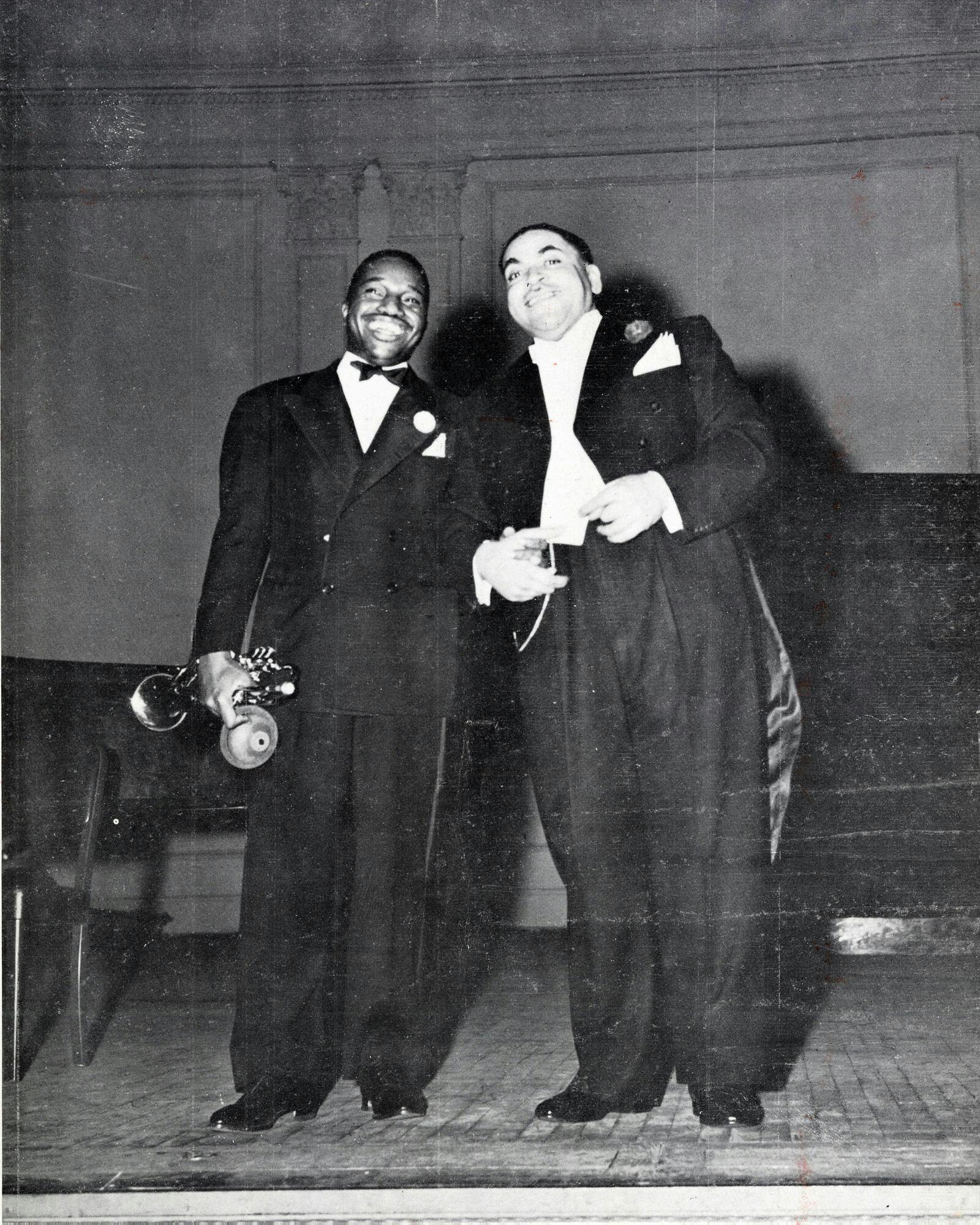 Hot Lips Page and Fats Waller on stage, 1942