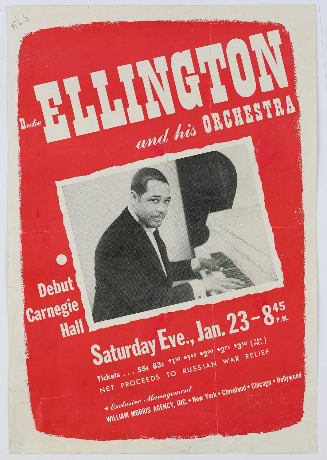 Duke Ellington and His Orchestra concert flyer, 1943